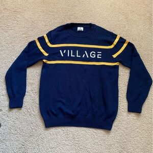 Hillflint Collegiate Oversized Grandpa Knit Crewneck Sweater Village XXLarge XXL